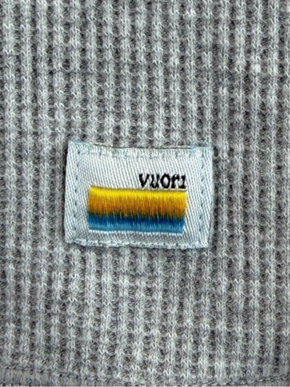 Vuori Waffle Knit Thermal Pullover Hoodie in Grey Men 2XL No tag Active Gym - Picture 5 of 5